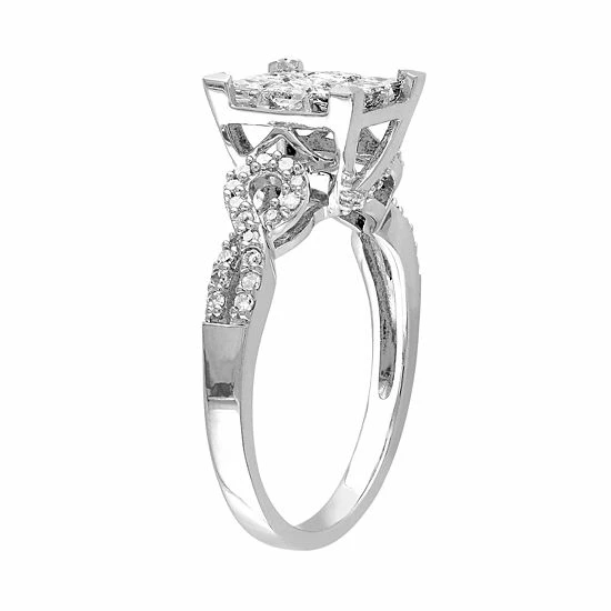 Stella Grace Lovemark 10k White Gold 1 Carat T.W. Diamond Square Ring 2 Stella Grace Lovemark 10k White Gold 1 Carat T.W. Diamond Square Ring - Image 2
