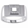 Stella Grace Men's 14k White Gold 1/5 Carat T.W. Diamond Square Ring