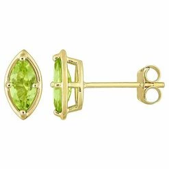 Stella Grace 14k Gold Marquise Peridot Stud Earrings