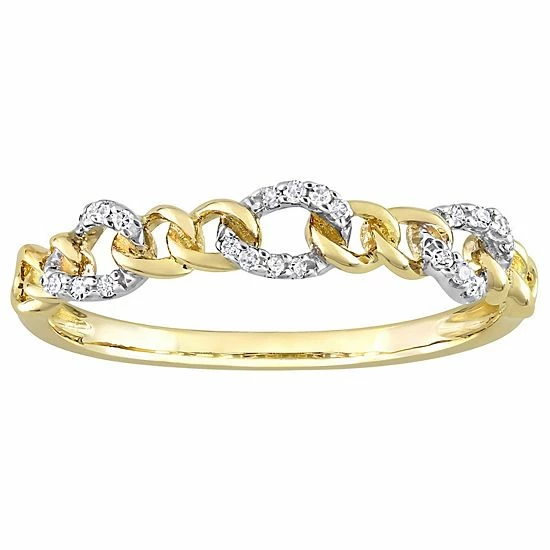 Stella Grace 10k Two-Tone Gold Diamond Accent Link Wedding Ring 1 Stella Grace 10k Two-Tone Gold Diamond Accent Link Wedding Ring
