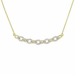 Stella Grace 10k Gold 1/6 Carat T.W. Diamond Oval Link Necklace