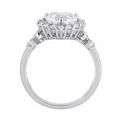 Stella Grace 10K White Gold Lab Created White Sapphire & Diamond Accent Halo Engagement Ring -Stella Grace Sales unnamed file 771