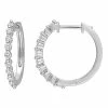 Stella Grace Platinum Over Sterling Silver 5/8 Carat T.W. Lab-Grown Diamond Hoop Earrings