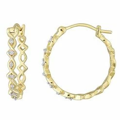 Stella Grace 10k Gold 1/10 Carat T.W. Diamond Hoop Earrings