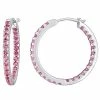 Stella Grace 10k White Gold Pink Tourmaline Inside-Out Hoop Earrings