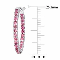 Stella Grace 10k White Gold Pink Tourmaline Inside-Out Hoop Earrings -Stella Grace Sales unnamed file 7773