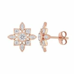 Stella Grace 10k Rose Gold 1/3 Carat T.W. Diamond Star Stud Earrings