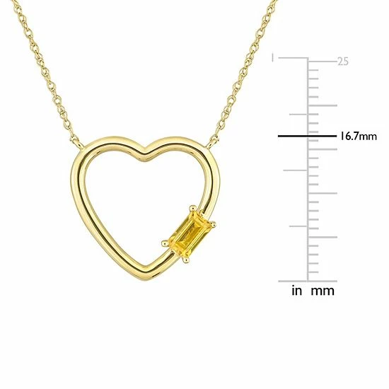 Stella Grace 10k Gold Yellow Sapphire Open Heart Pendant Necklace 5 Stella Grace 10k Gold Yellow Sapphire Open Heart Pendant Necklace - Image 5