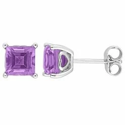 Stella Grace Sterling Silver & Gemstone Stud Earrings Amethyst -Stella Grace Sales unnamed file 787