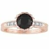 Stella Grace 10k Rose Gold 1 5/8 Carat T.W. Black & White Diamond Engagement Ring