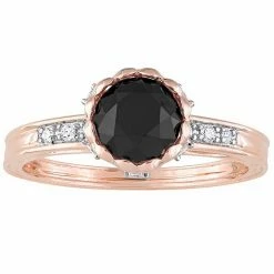 Stella Grace 10k Rose Gold 1 5/8 Carat T.W. Black & White Diamond Engagement Ring
