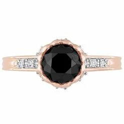 Stella Grace 10k Rose Gold 1 5/8 Carat T.W. Black & White Diamond Engagement Ring -Stella Grace Sales unnamed file 7883