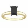 Stella Grace 14k Gold 1 Carat T.W Black Diamond Emerald-Cut Solitaire Ring