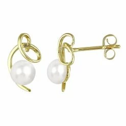 Stella Grace 10k Gold Freshwater Cultured Pearl Twist Stud Earrings