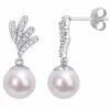 Stella Grace 10k White Gold Freshwater Cultured Pearl & Diamond Accent Drop Earrings