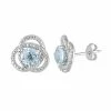 Stella Grace Sky Blue Topaz & 1/10 Carat T.W. Diamond Sterling Silver Button Stud Earrings