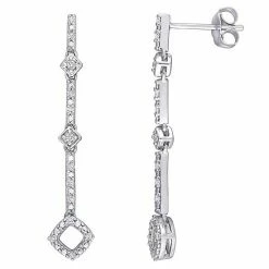 Stella Grace 10k White Gold 1/6 Carat T.W Diamond Dangle Earrings