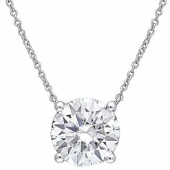 Stella Grace 10k White Gold Lab-Created Moissanite Solitaire Pendant Necklace