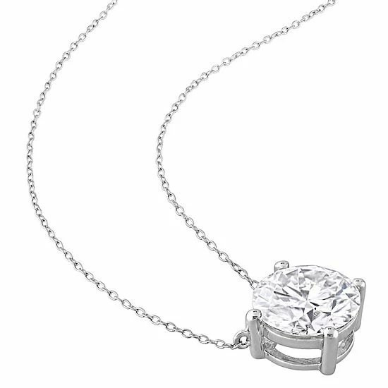Stella Grace 10k White Gold Lab-Created Moissanite Solitaire Pendant Necklace 2 Stella Grace 10k White Gold Lab-Created Moissanite Solitaire Pendant Necklace - Image 2