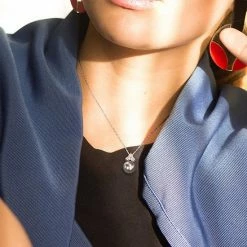 Stella Grace 10k White Gold Lab-Created White Sapphire & Black Tahitian Cultured Pearl Pendant 6 Stella Grace 10k White Gold Lab-Created White Sapphire & Black Tahitian Cultured Pearl Pendant -Stella Grace Sales unnamed file 7967