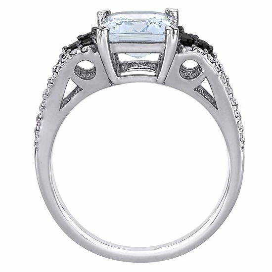 Stella Grace Sterling Silver Aquamarine & Diamond Accent Ring 3 Stella Grace Sterling Silver Aquamarine & Diamond Accent Ring - Image 3
