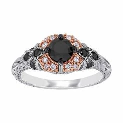 Stella Grace Two Tone 14k Gold 1 Carat T.W. Black & White Diamond Ring