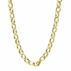 Stella Grace Men's 18k Gold Plated Silver Rolo Chain Necklace