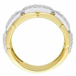 Stella Grace Men's Two Tone Sterling Silver Lab-Created Moissanite Station Ring -Stella Grace Sales unnamed file 7999