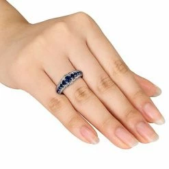 Stella Grace Sterling Silver Lab-Created Sapphire Graduated Ring -Stella Grace Sales unnamed file 8