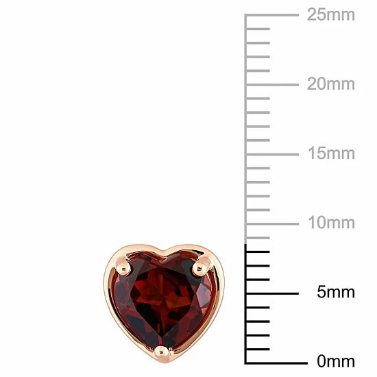 Stella Grace 14k Rose Gold Heart Garnet Stud Earrings 4 Stella Grace 14k Rose Gold Heart Garnet Stud Earrings - Image 4