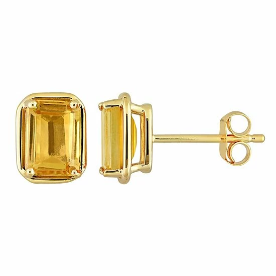 Stella Grace 14k Gold Octagon Citrine Stud Earrings 1 Stella Grace 14k Gold Octagon Citrine Stud Earrings