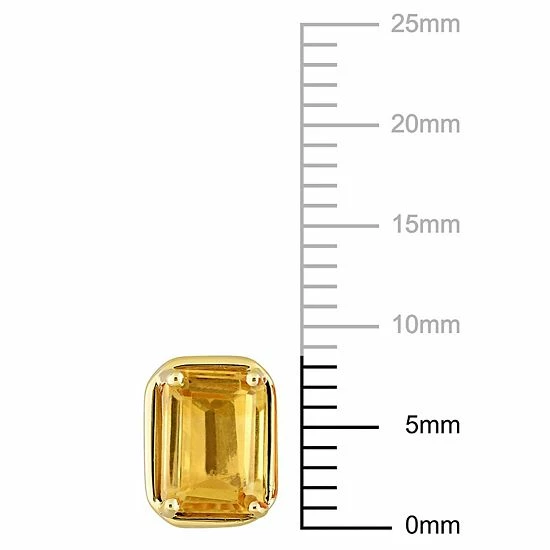 Stella Grace 14k Gold Octagon Citrine Stud Earrings 3 Stella Grace 14k Gold Octagon Citrine Stud Earrings - Image 3