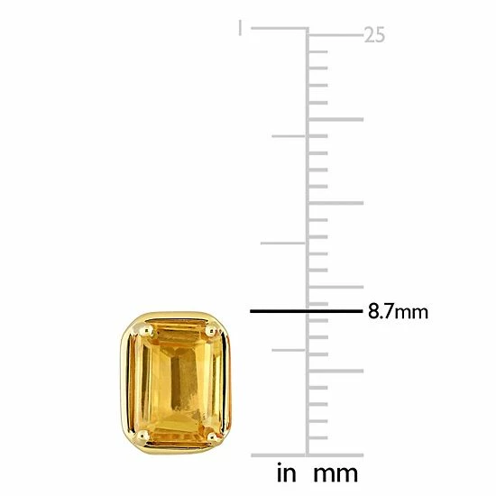 Stella Grace 14k Gold Octagon Citrine Stud Earrings 4 Stella Grace 14k Gold Octagon Citrine Stud Earrings - Image 4