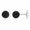 Stella Grace Sterling Silver Black Spinel Circular Cluster Cufflinks