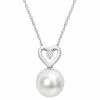 Stella Grace 10k White Gold South Sea Cultured Pearl & Diamond Accent Heart Pendant Necklace