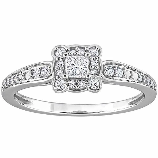 Stella Grace 10k White Gold 1/3 Carat T.W. Diamond Square Engagement Ring 1 Stella Grace 10k White Gold 1/3 Carat T.W. Diamond Square Engagement Ring