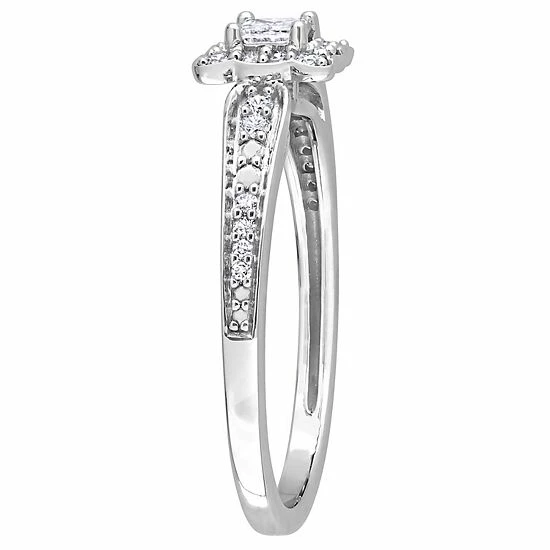 Stella Grace 10k White Gold 1/3 Carat T.W. Diamond Square Engagement Ring 2 Stella Grace 10k White Gold 1/3 Carat T.W. Diamond Square Engagement Ring - Image 2