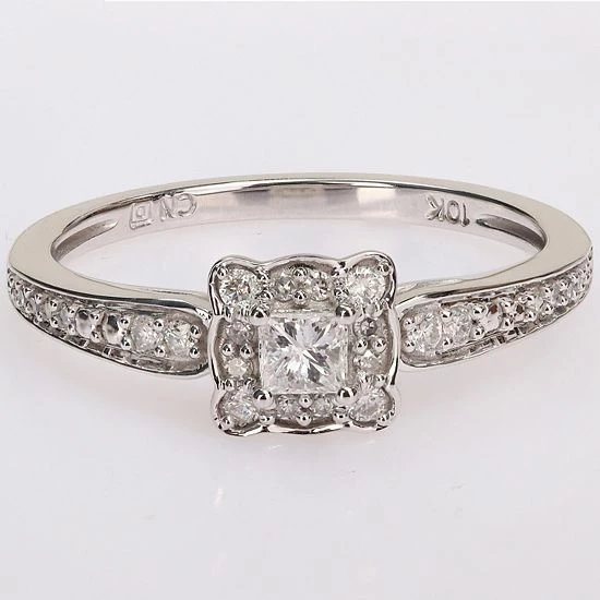 Stella Grace 10k White Gold 1/3 Carat T.W. Diamond Square Engagement Ring 6 Stella Grace 10k White Gold 1/3 Carat T.W. Diamond Square Engagement Ring - Image 6