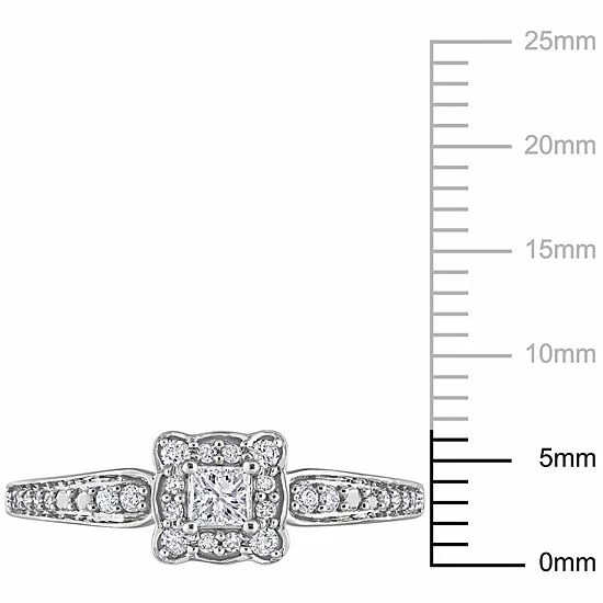 Stella Grace 10k White Gold 1/3 Carat T.W. Diamond Square Engagement Ring 7 Stella Grace 10k White Gold 1/3 Carat T.W. Diamond Square Engagement Ring - Image 7