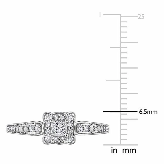 Stella Grace 10k White Gold 1/3 Carat T.W. Diamond Square Engagement Ring 8 Stella Grace 10k White Gold 1/3 Carat T.W. Diamond Square Engagement Ring - Image 8