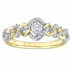 Stella Grace 10k Two-Tone Gold 1/3 Carat T.W. Diamond Link Halo Engagement Ring