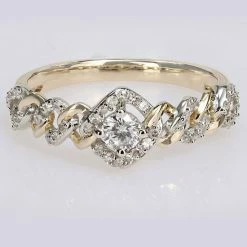 Stella Grace 10k Two-Tone Gold 1/3 Carat T.W. Diamond Link Halo Engagement Ring -Stella Grace Sales unnamed file 8093