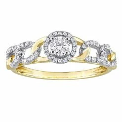Stella Grace 10k Two-Tone Gold 1/3 Carat T.W. Diamond Oval Link Halo Engagement Ring