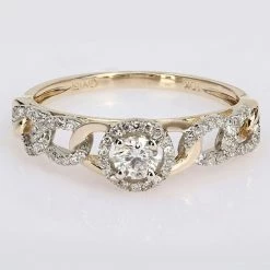 Stella Grace 10k Two-Tone Gold 1/3 Carat T.W. Diamond Oval Link Halo Engagement Ring -Stella Grace Sales unnamed file 8104