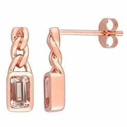 Stella Grace 10k Rose Gold Morganite Link Drop Earrings