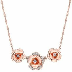 Stella Grace 10k Rose Gold 1/10 Carat T.W. Diamond Rose Necklace