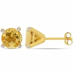 Stella Grace 10k Gold 1/10 Carat T.W. Diamond & Citrine Stud Earrings -Stella Grace Sales unnamed file 8146