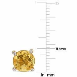 Stella Grace 10k Gold 1/10 Carat T.W. Diamond & Citrine Stud Earrings -Stella Grace Sales unnamed file 8148