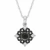 Stella Grace 10k White Gold 2/5 Carat Black & White Diamond Pendant Necklace