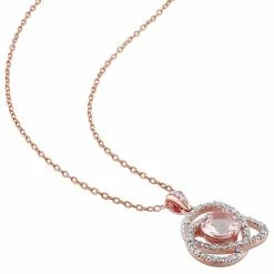 Stella Grace 18k Rose Gold Over Silver 1/5 Carat T.W. Diamond & Morganite Pendant & Earring Set 7 Stella Grace 18k Rose Gold Over Silver 1/5 Carat T.W. Diamond & Morganite Pendant & Earring Set -Stella Grace Sales unnamed file 8174